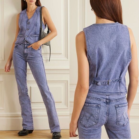 Mother Masked Driver Purple Vest Denim Size XS - Picture 1 of 10